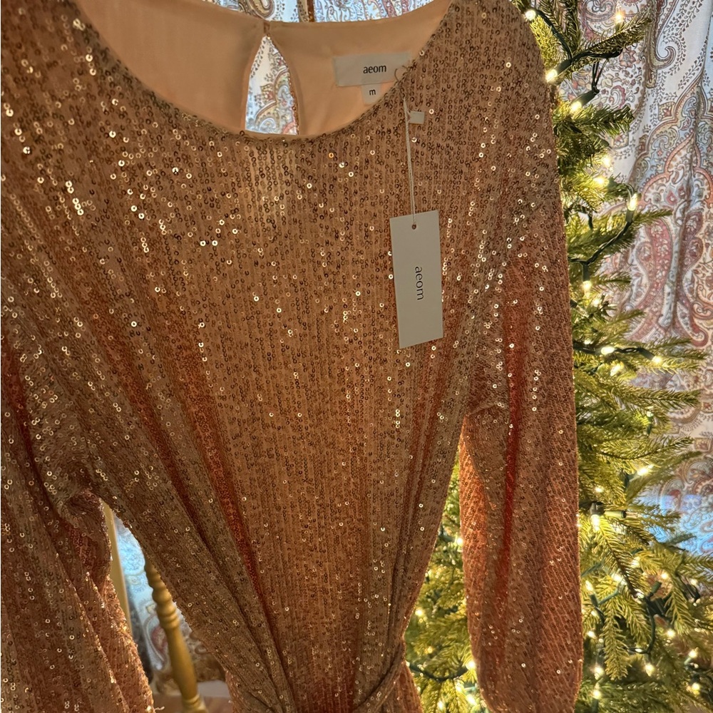 Rose gold sequin dress